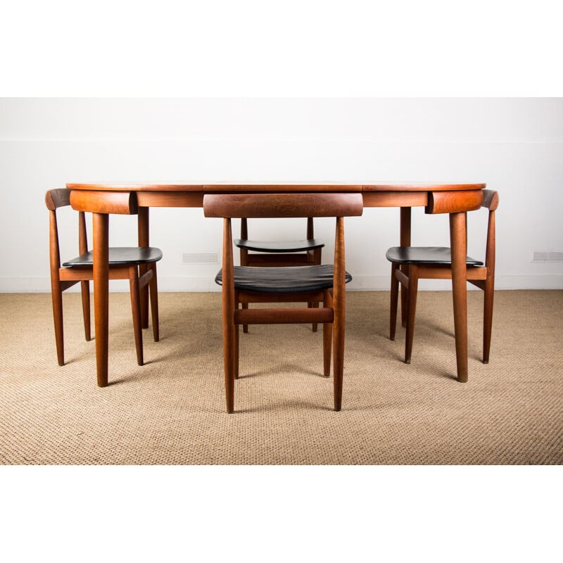 Ensemble Table de repas et 4 chaises Vintage en teck modèle 63031 par Hans Olsen pour Frem Rojle Danoises 1964