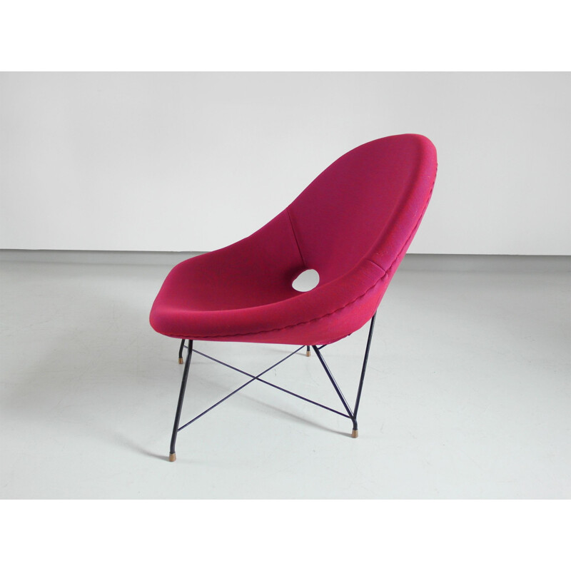 Par de cadeiras Cosmos vintage em vermelho rubi por Augusto Bozzi para Saporiti 1954