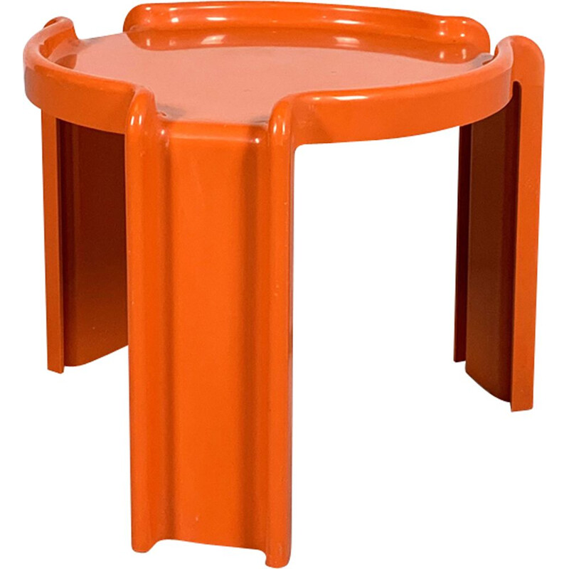 Table d'appoint orange vintage de Giotto Stoppino pour Kartell 1970