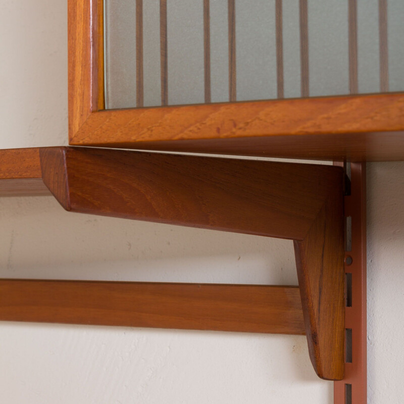 Vintage FM Wall Unit in teak with 3 cabinets and 10 shelves Kai Kristiansen