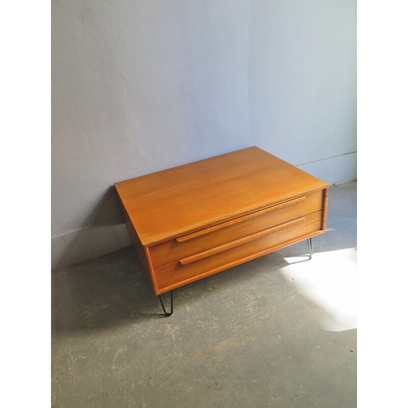 Vintage Low teak sideboard with large drawers, 1970s