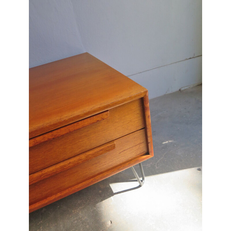 Vintage Low teak sideboard with large drawers, 1970s