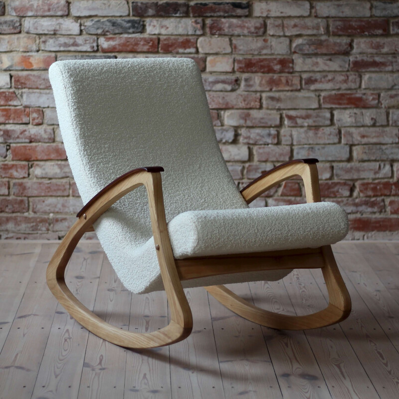 Vintage Rocking Chair French Boucle 1950s