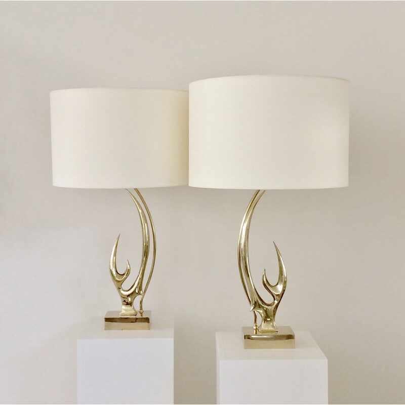 Pair of Vintage Sculptural Lamps by Willy Daro, Belgium 1970