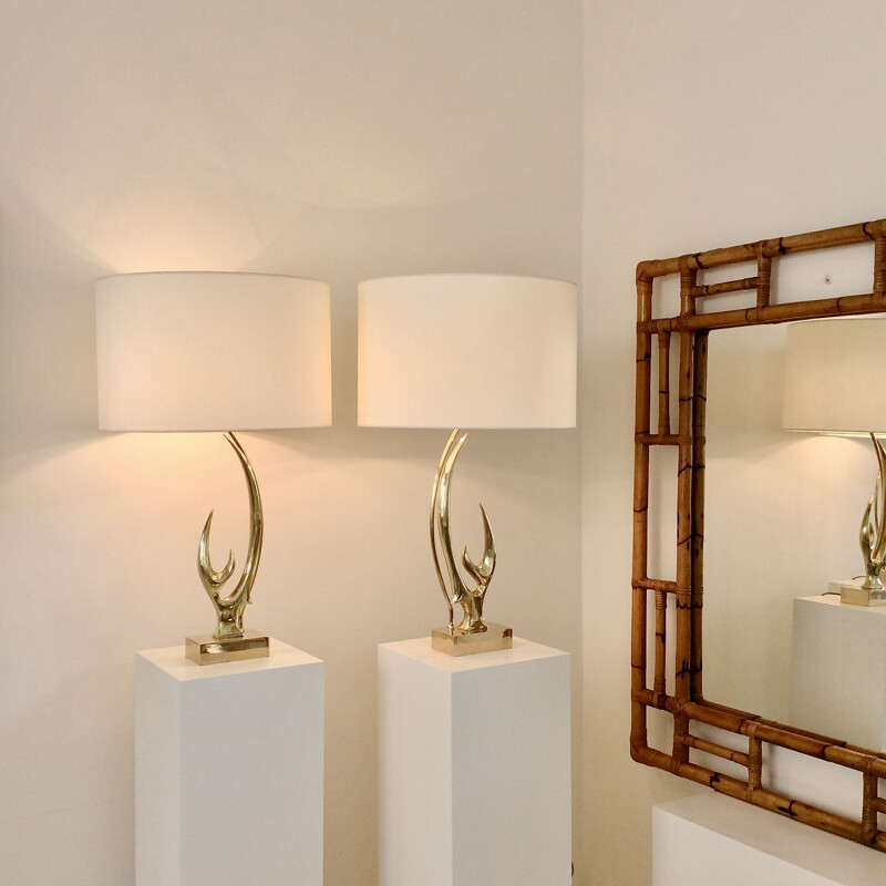 Pair of Vintage Sculptural Lamps by Willy Daro, Belgium 1970