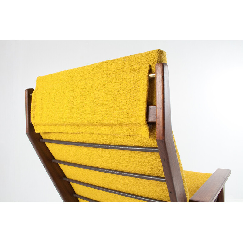 Gelderland "Lotus" armchair in wood and yellow fabric, Rob PARRY - 1950s