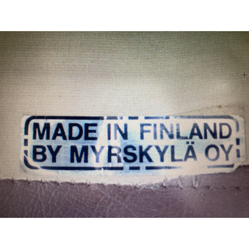 Vintage lederen bank voor Myrskyla Oy- Finland 1960