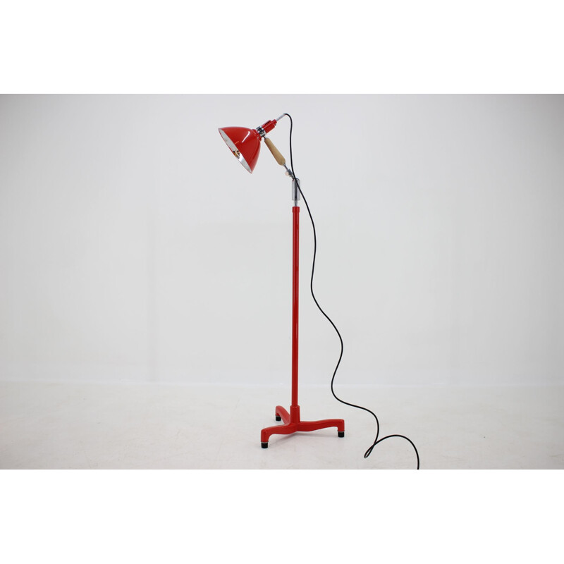 Adjustable vintage industrial floor lamp, Czechoslovakia 1950