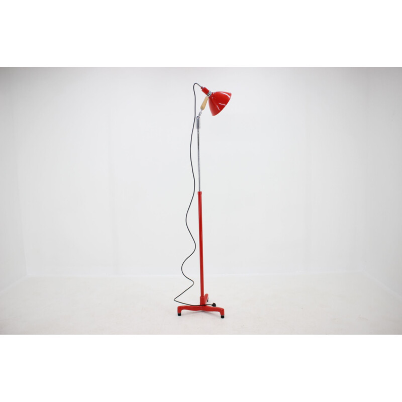 Adjustable vintage industrial floor lamp, Czechoslovakia 1950