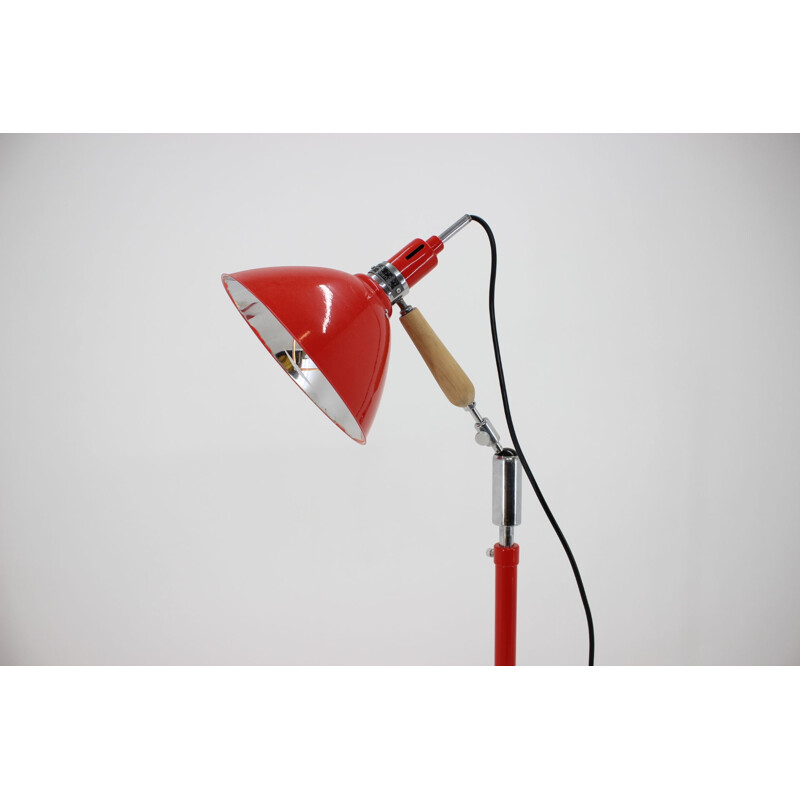 Adjustable vintage industrial floor lamp, Czechoslovakia 1950