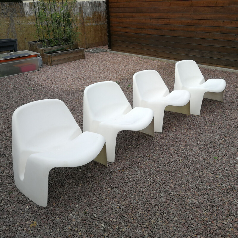Ensemble de 4 fauteuils vintage de Colani de Luigi Colani 1967