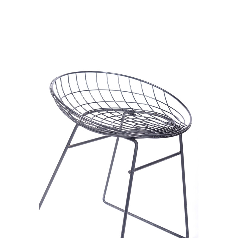 "KM05" Pastoe stool in wire metal, Cees BRAAKMAN & Adriaan DEKKER - 1950