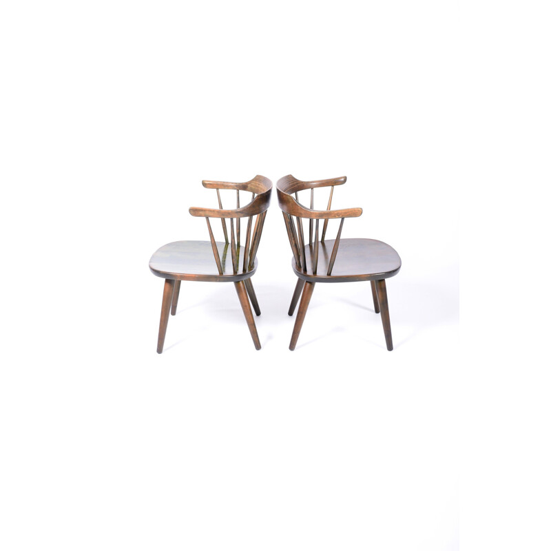 Scandinavian Småland armchair in birch wood, Yngve EKSTROM - 1960s