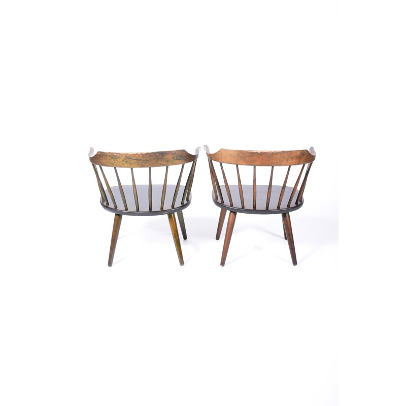 Scandinavian Småland armchair in birch wood, Yngve EKSTROM - 1960s