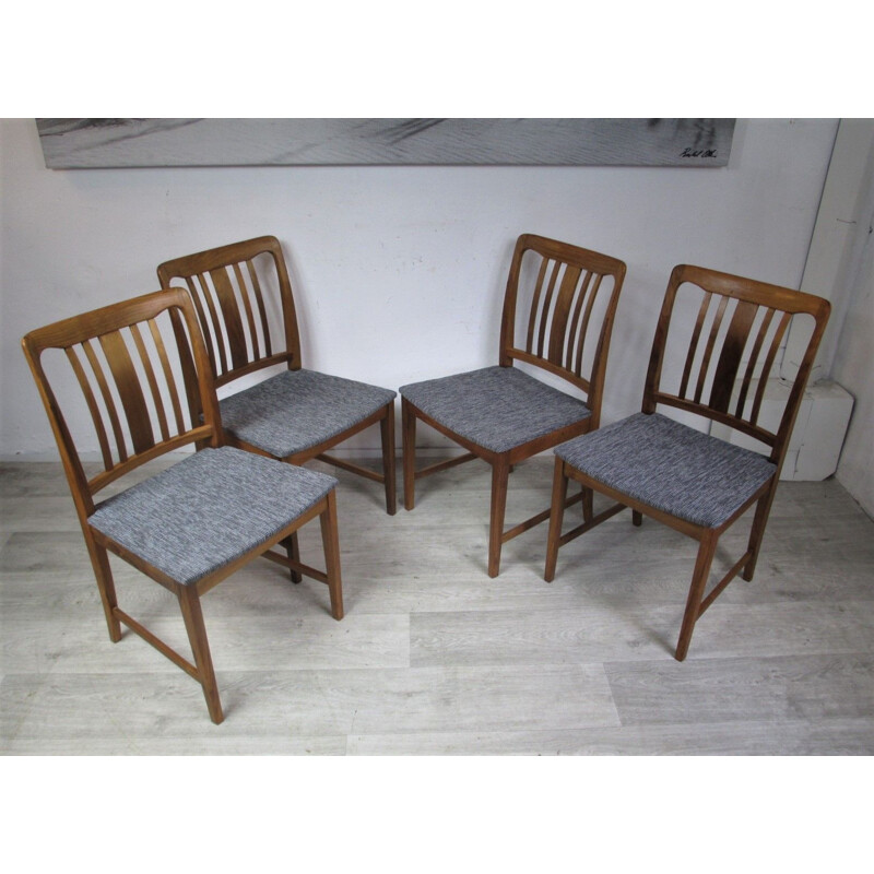 Ensemble de 4 chaises vintage Danemark 1960