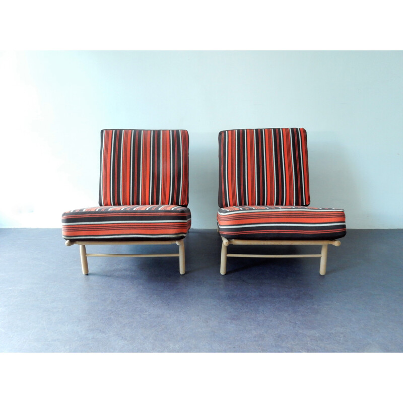 Pair of Mid-Century Lounge Chairs by Alf Svensson for Dux, Swedish 1950s