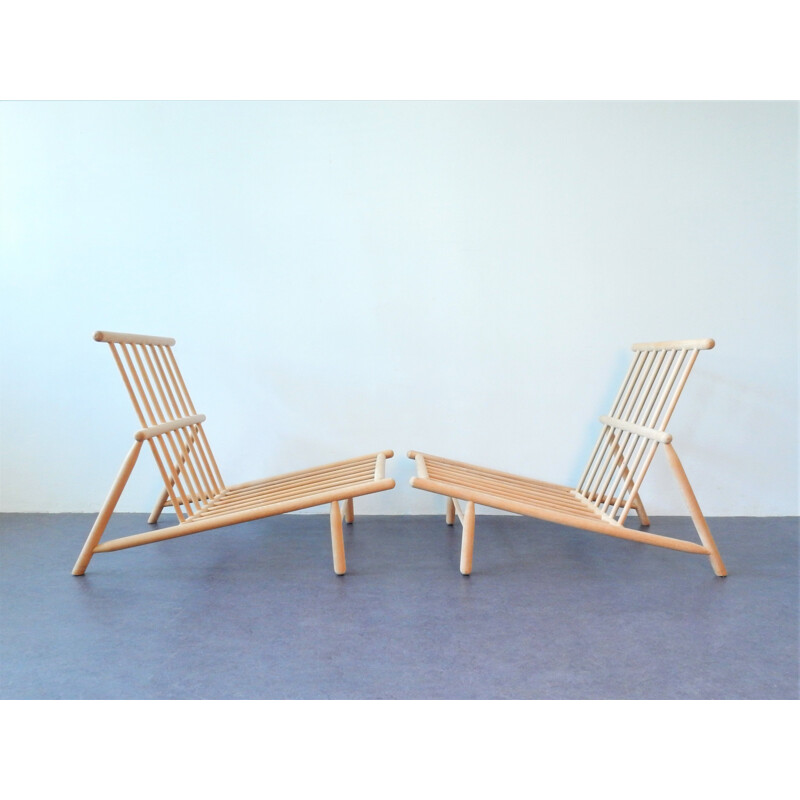 Pair of Mid-Century Lounge Chairs by Alf Svensson for Dux, Swedish 1950s