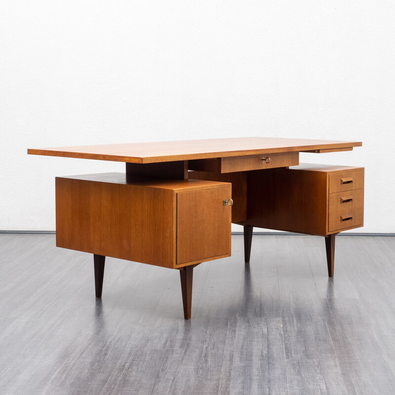 Vintage teak desk, deutsche Werkstätten 1960s