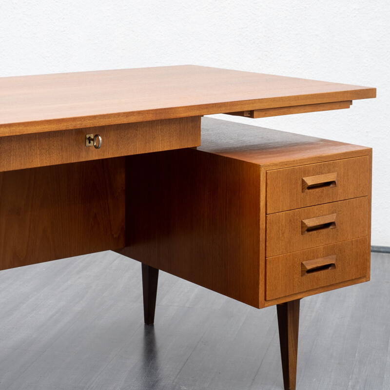 Vintage teak desk, deutsche Werkstätten 1960s
