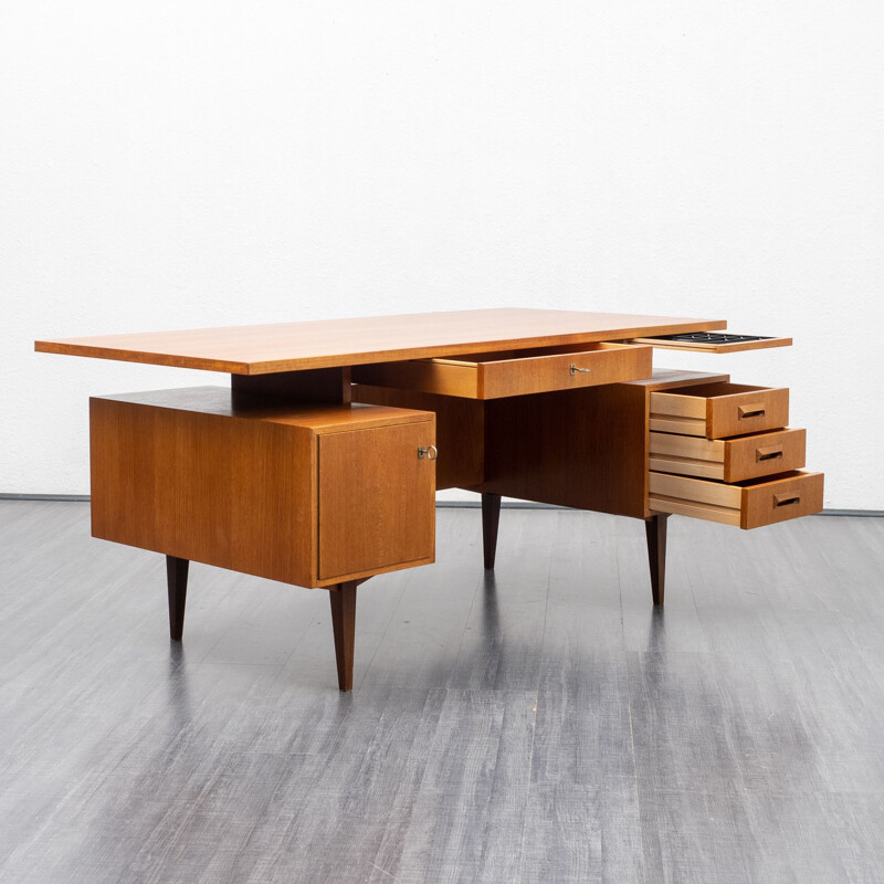 Vintage teak desk, deutsche Werkstätten 1960s