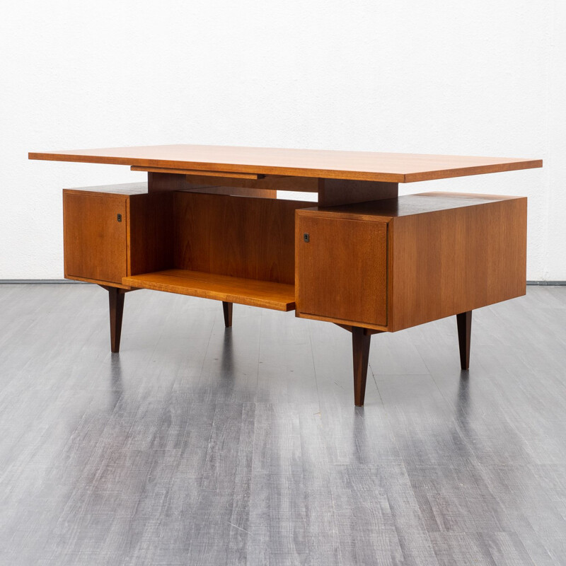 Vintage teak desk, deutsche Werkstätten 1960s