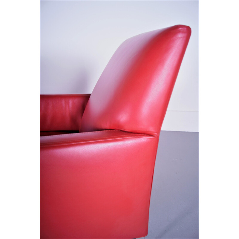 Pair of vintage leather lounge chairs Antonio Citterio Maxalto B&B Italia 2000