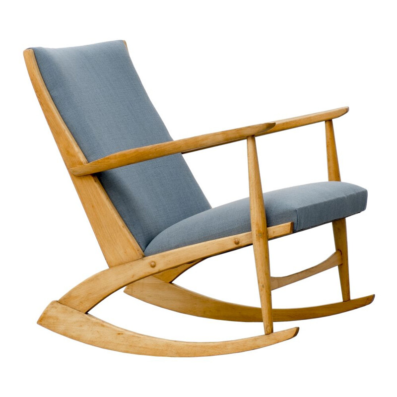 Vintage Boomerang rocking chair, by Holger Georg Jensen for Tønder Møbelværk 1950s