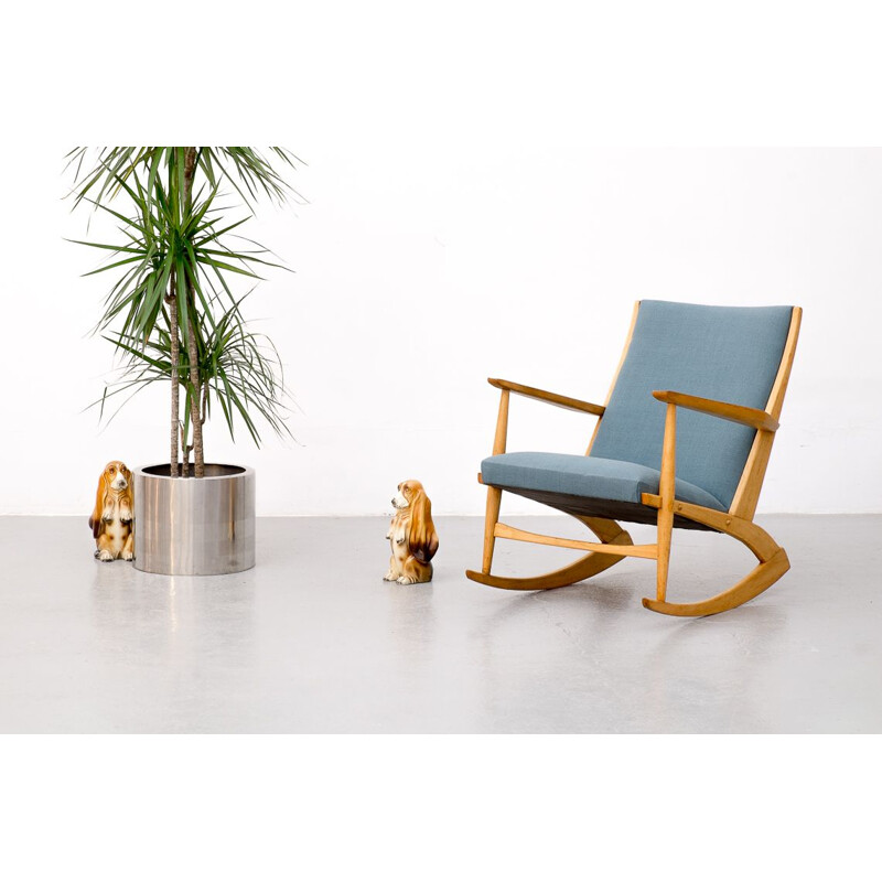 Vintage Boomerang rocking chair, by Holger Georg Jensen for Tønder Møbelværk 1950s