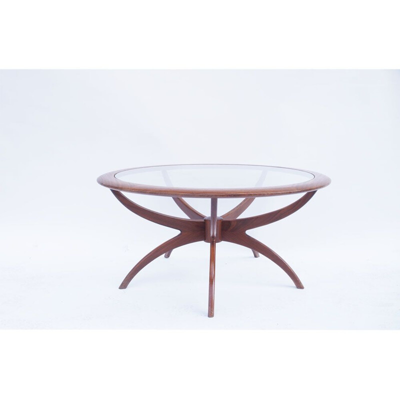 Table basse ronde vintage Spider scandinave 1960