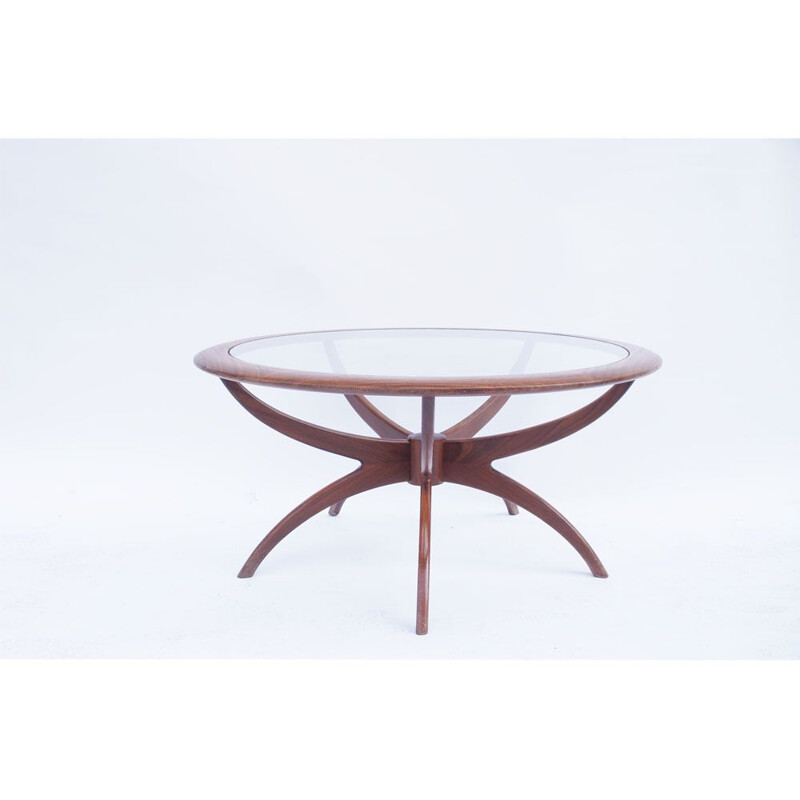 Vintage round coffee table Spider scandinave 1960