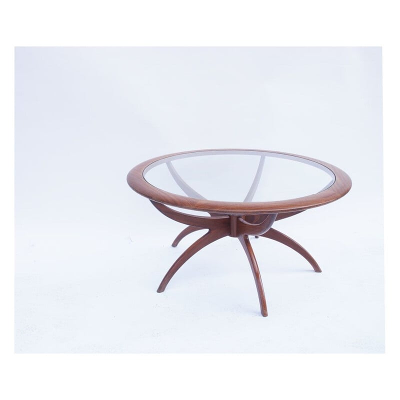 Vintage round coffee table Spider scandinave 1960
