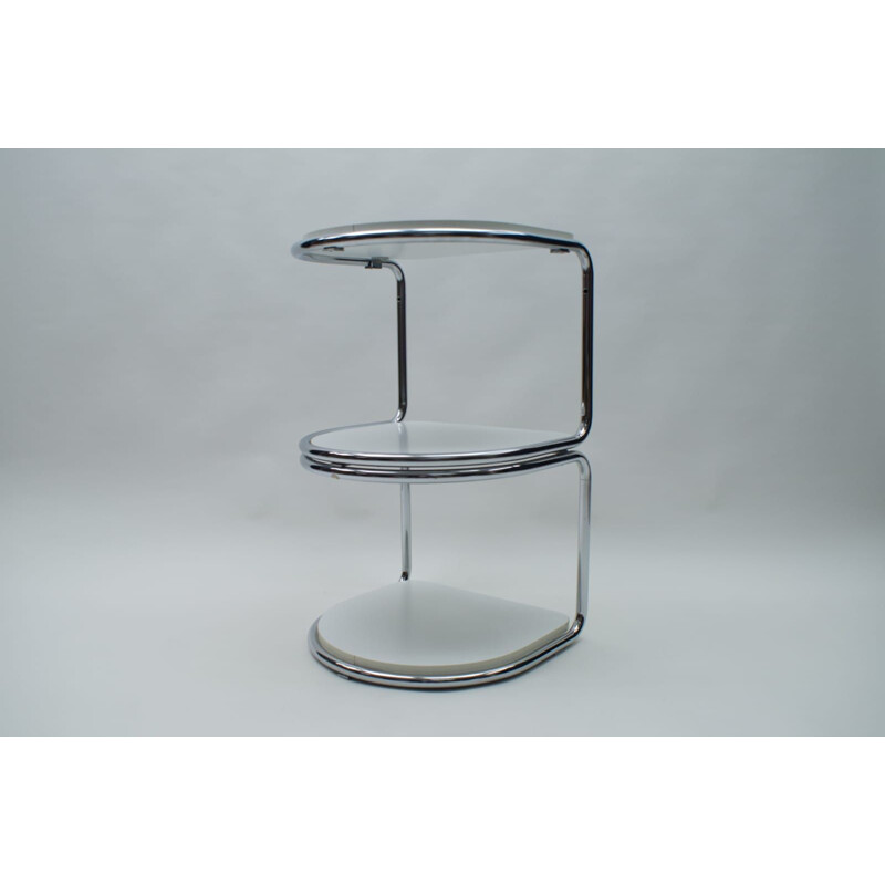 Pair of vintage semi-circular tubular steel shelves, Germany 1970