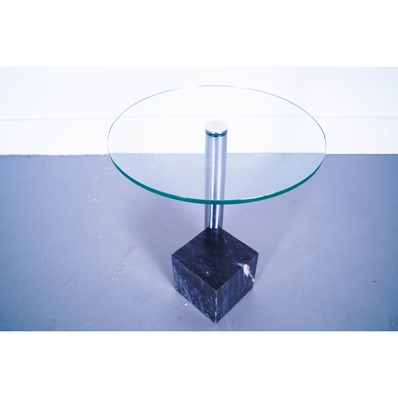Large vintage Marble Glasstop Sidetable Hank Kwint for Metaform