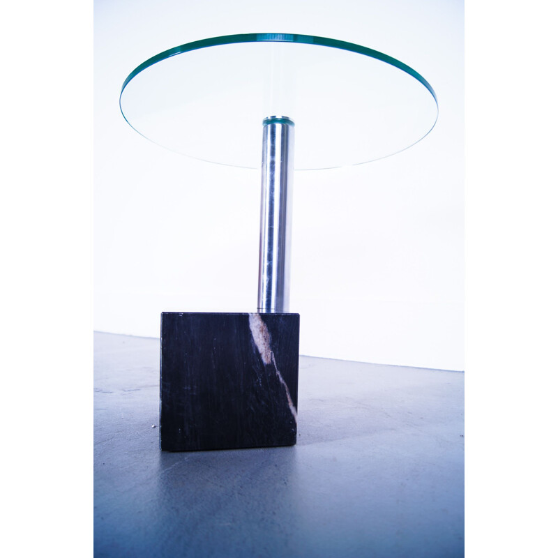 Grande table latérale vintage en marbre Glasstop Hank Kwint pour Metaform