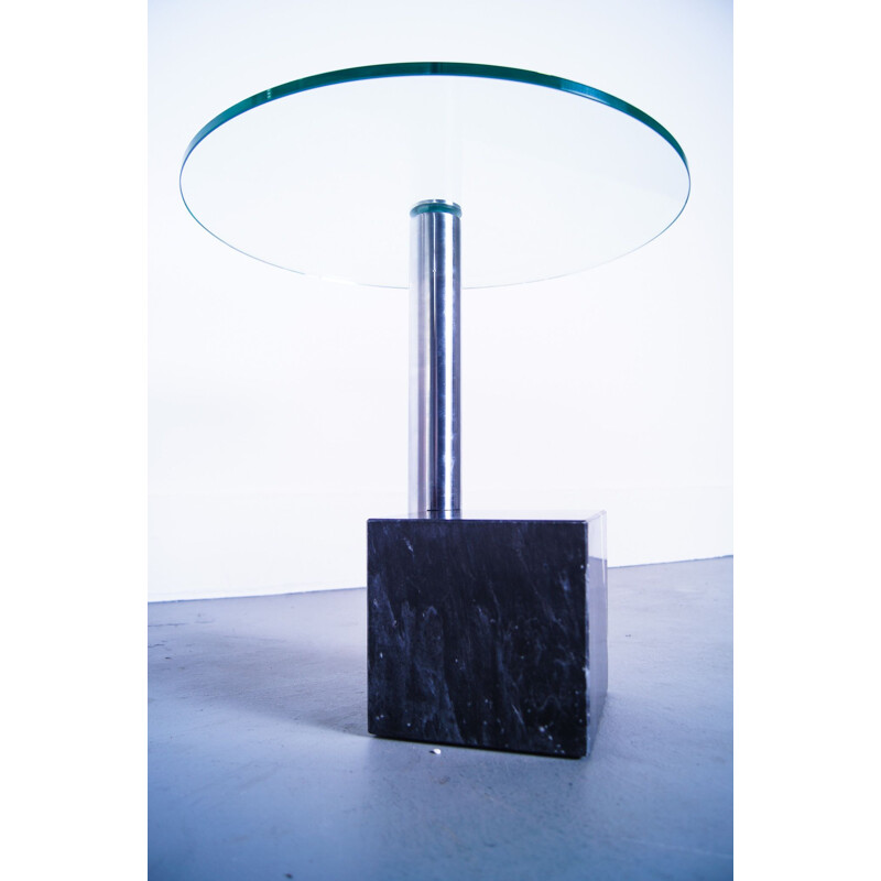 Grande table latérale vintage en marbre Glasstop Hank Kwint pour Metaform