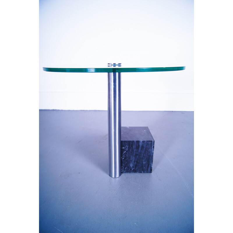 Large vintage Marble Glasstop Sidetable Hank Kwint for Metaform