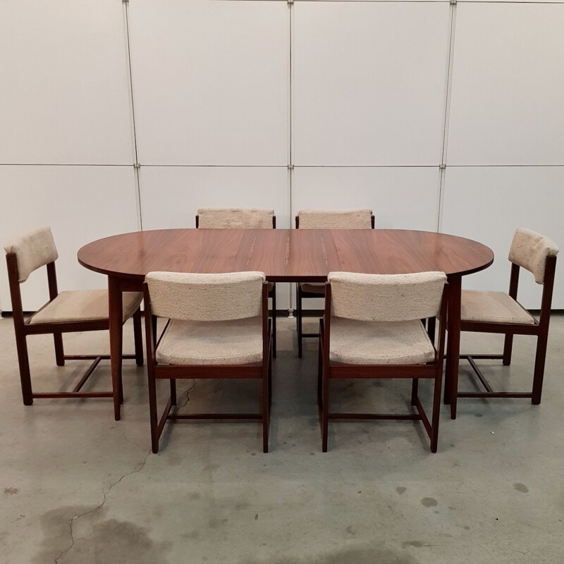 Vintage Oval Dining Table By Werner Wölfer For V Form 1960s