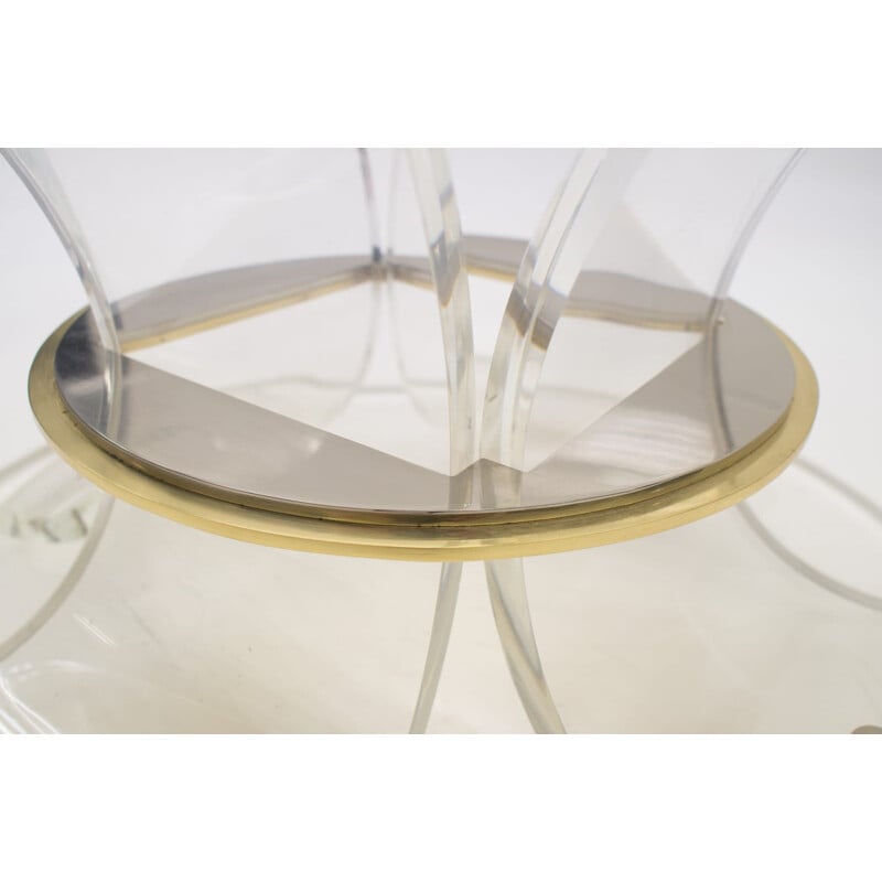 Vintage acrylic coffee table with two-tone ring, Italy 1970