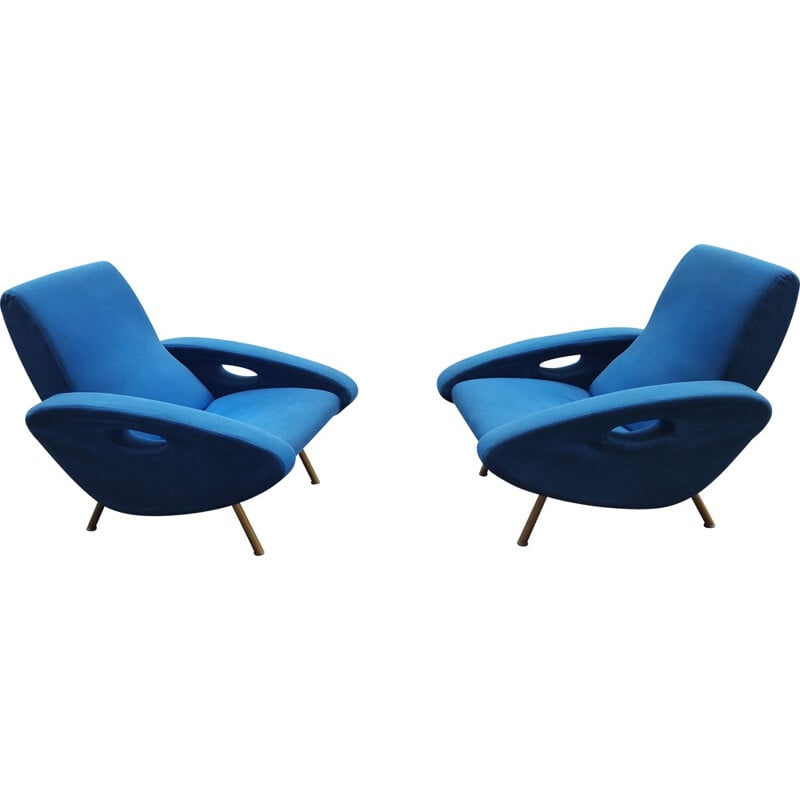 Fauteuil Maurice Mourra bleu, François LETOURNEUR - 1955