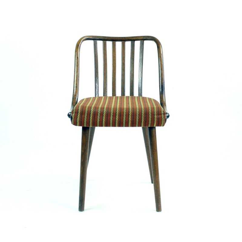 Set van 4 vintage gebogen houten stoelen van Thonet, Tsjechoslowakije 1960