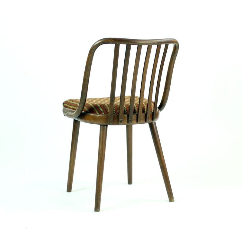 Ensemble de 4 chaises vintage en bois courbé de Thonet, Tchécoslovaquie 1960