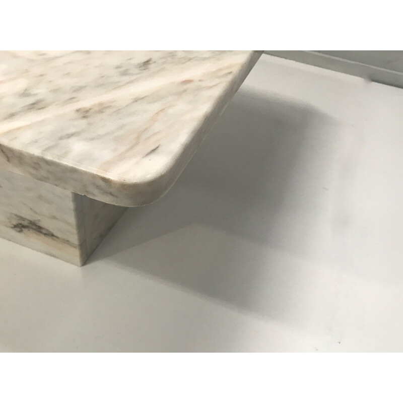 Vintage white marble coffee table 1970