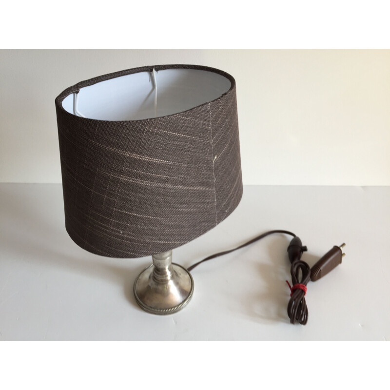 Small vintage chic silver lamp 1960