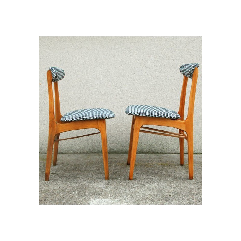Vintage hound's-tooth pattern chairs - 1960s