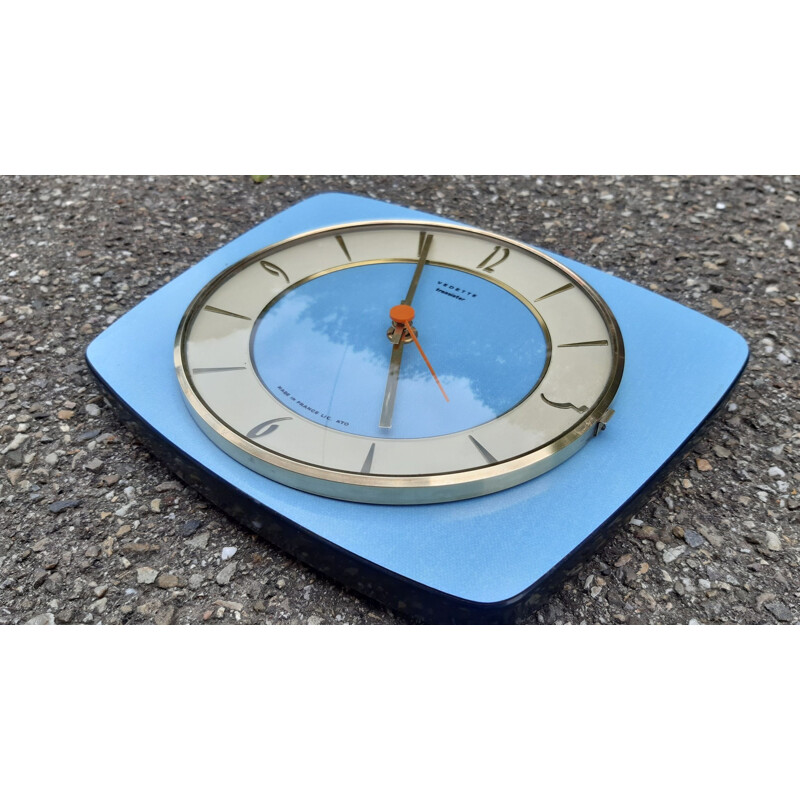 Vintage wall clock Vedette formica 1960