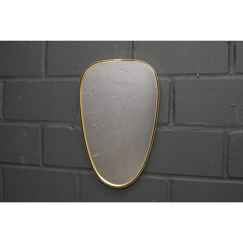 Small vintage brass mirror, Italy 1950