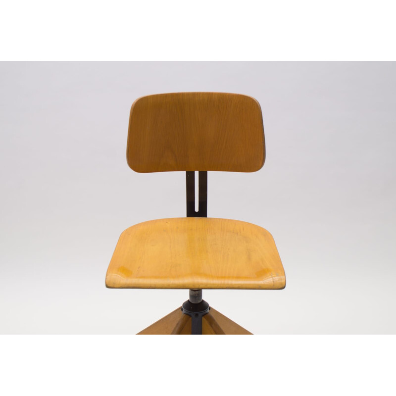 AMA Elastik Vintage Architect Chair, Art Deco 1940