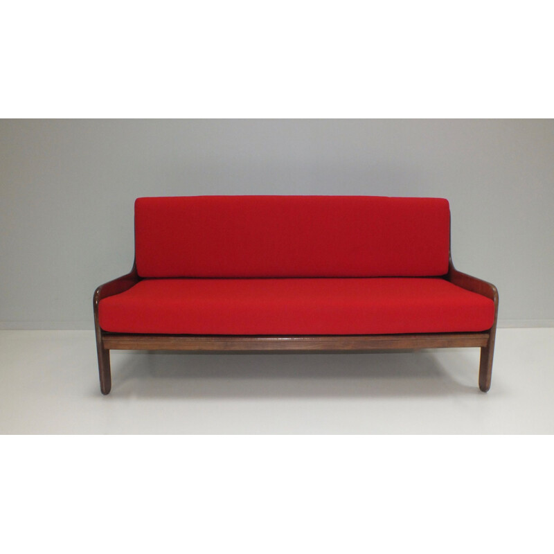 Vintage 2-seater Baronet Sofa in rosewood by Marco Zanuso for Arflex Italy 1964