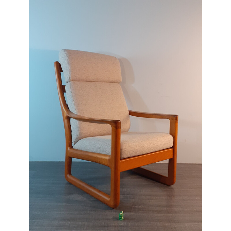 Vintage teak armchair with Ottoman by Juul Kristensen, Denmark 1970