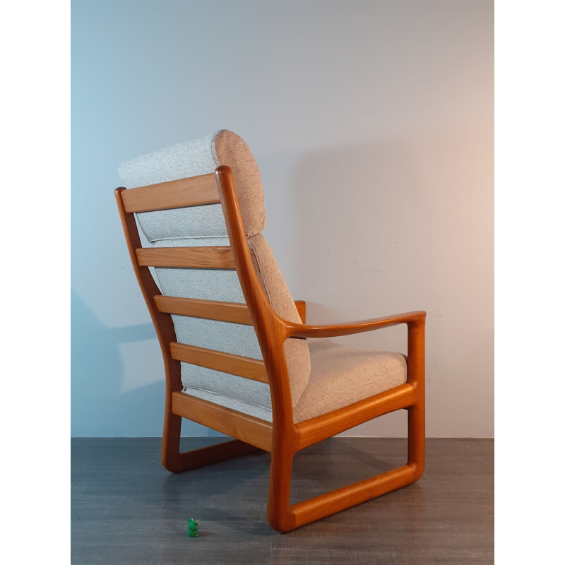 Vintage teak armchair with Ottoman by Juul Kristensen, Denmark 1970